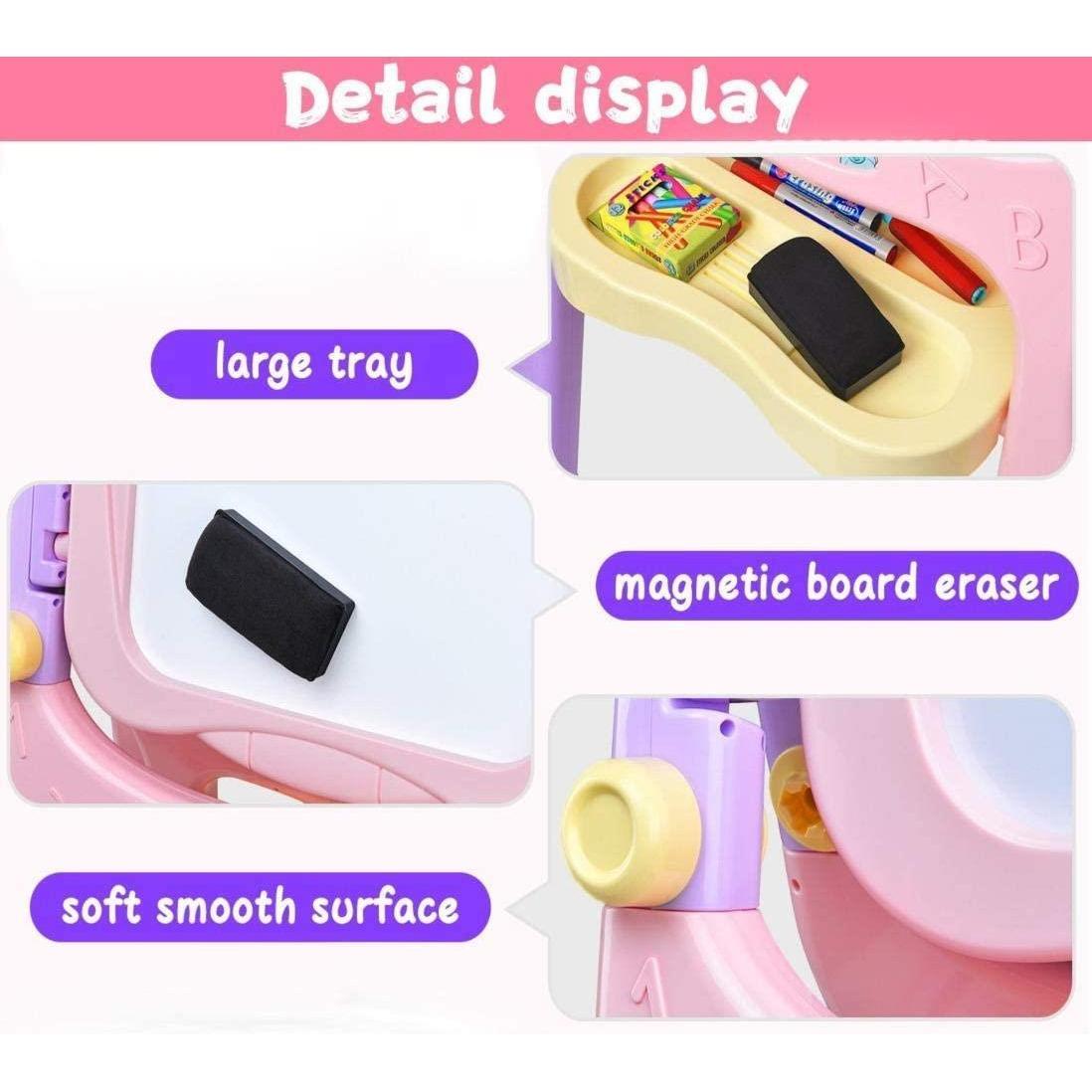 The Magic Toy Shop Pink Folding Double-Sided Magnetic Drawing Board