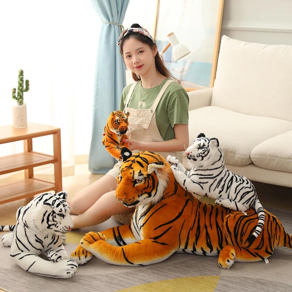 Medium White Tiger Soft Plush Toy by MTS - UKBuyZone
