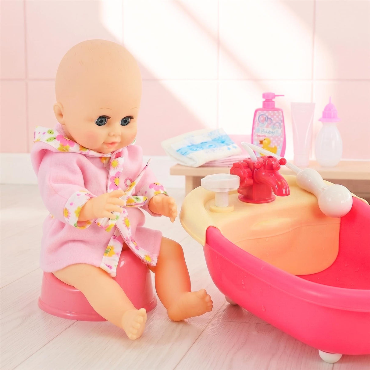 Doll and Bath set with Accessories