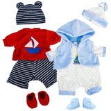 BiBi Outfits - Set of Two Clothes (Stripy Red & Blue) (45 cm / 18")