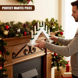 White Wooden Candle Bridge with 7 LED Lights