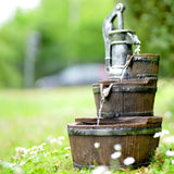 Pump Barrel Water Feature Outdoor With LED by GEEZY - UKBuyZone