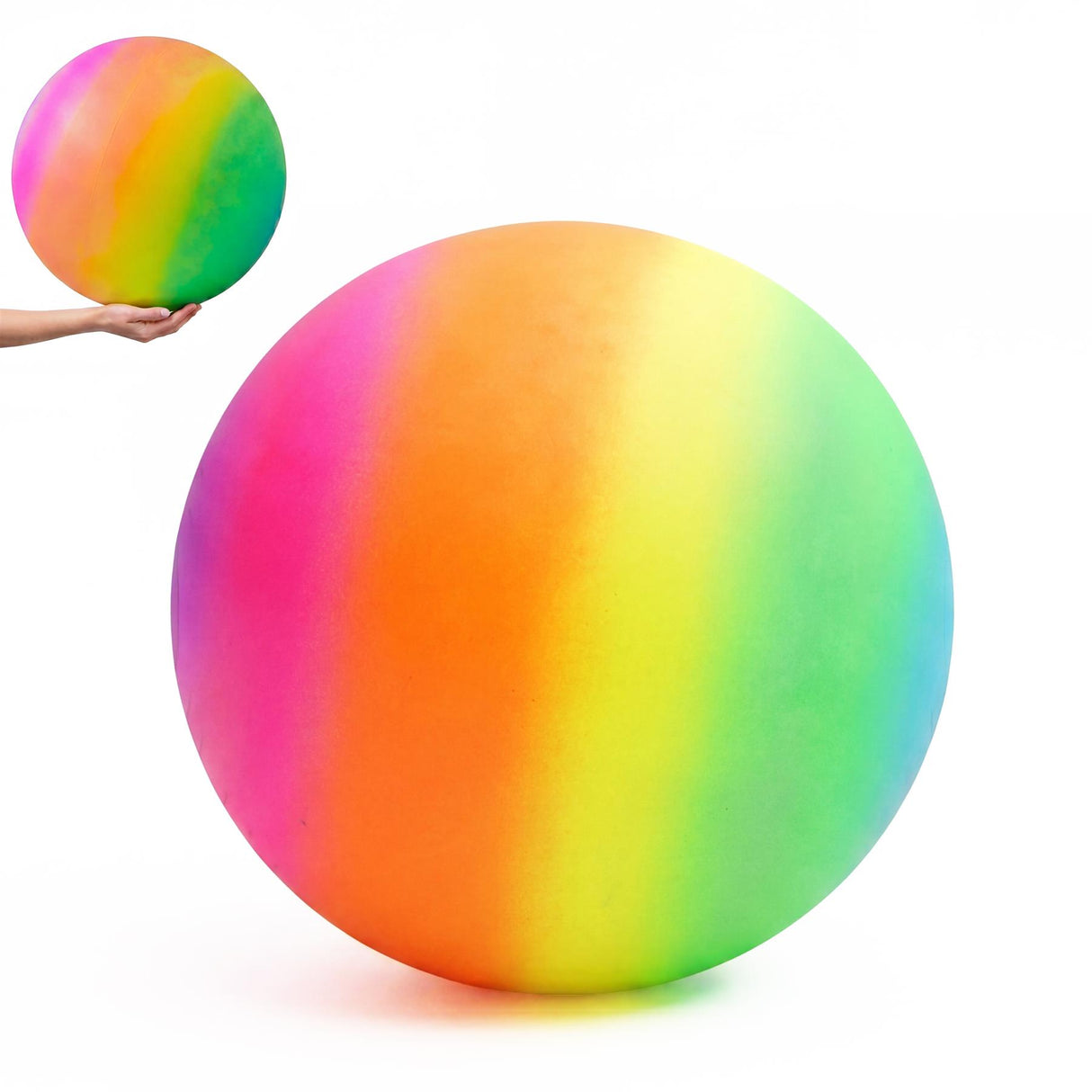 A pair of spheres demonstrates a continuous rainbow color gradient, ranging from red through yellow to green.