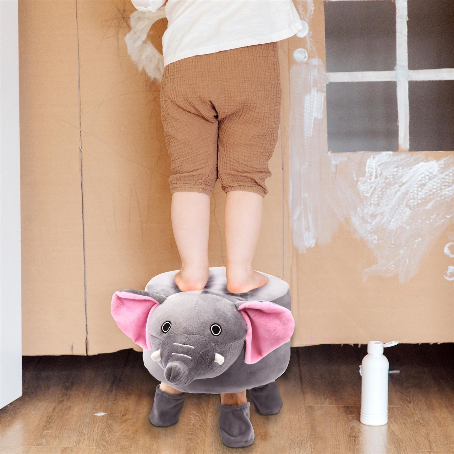 Kids Round Wooden Elephant Stool by The Magic Toy Shop - UKBuyZone