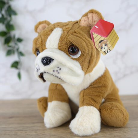 Small Sitting English Bulldog Soft Toy by The Magic Toy Shop - UKBuyZone