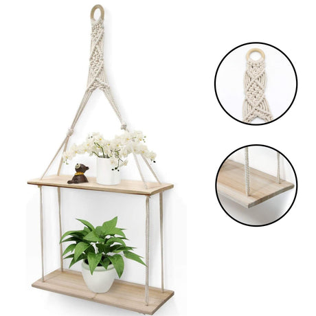 Hanging Boho Chic Floating Shelf by Geezy - UKBuyZone