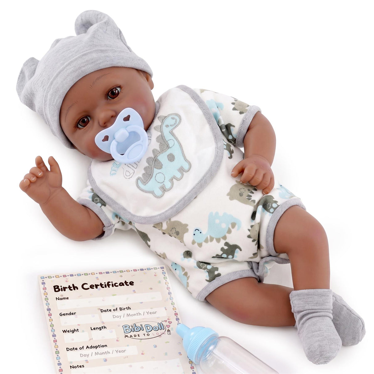 BiBi Black Doll Reborn Boy "Barney" (43 cm / 17")