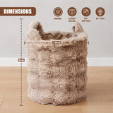 Faux Fur Round Storage Basket