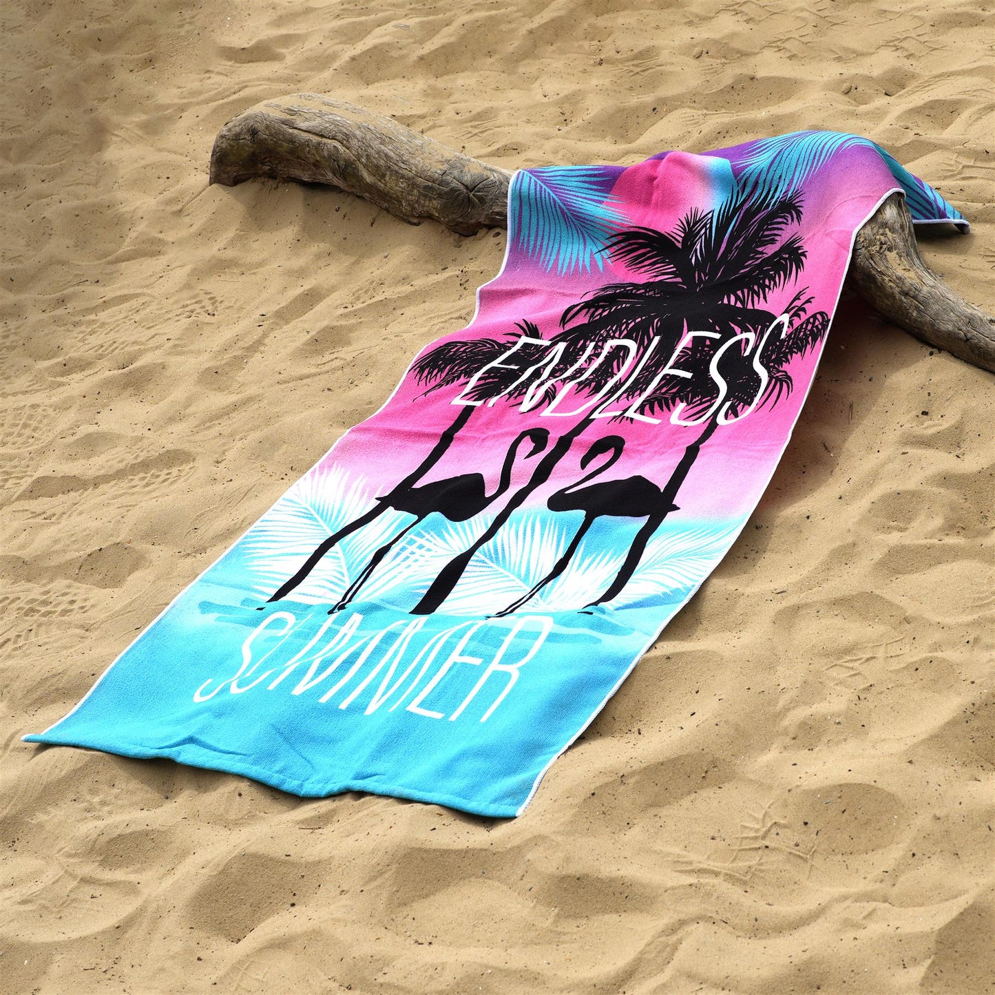 Beach Bath Towel Flamingo Design Microfibre Towel by GEEZY - UKBuyZone
