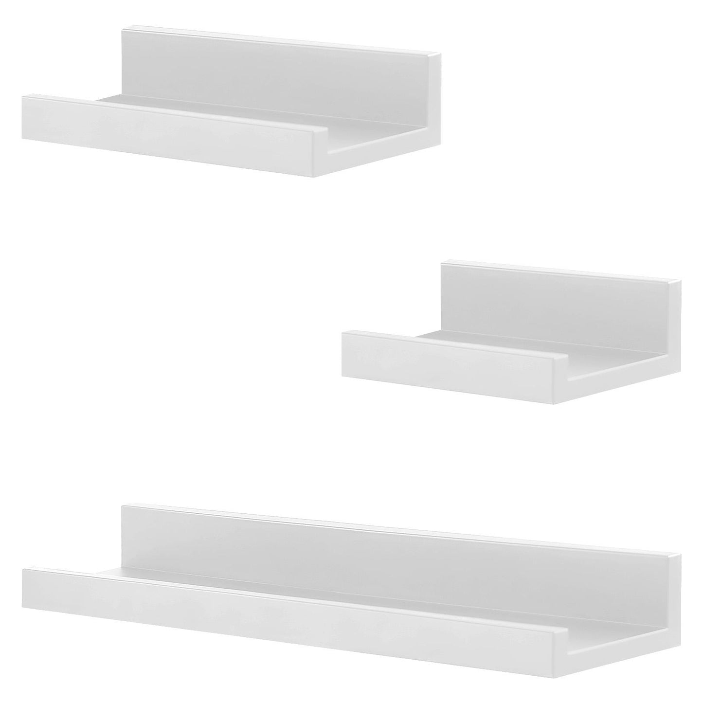 White Floating Wall Shelves Set of 3 by GEEZY - UKBuyZone
