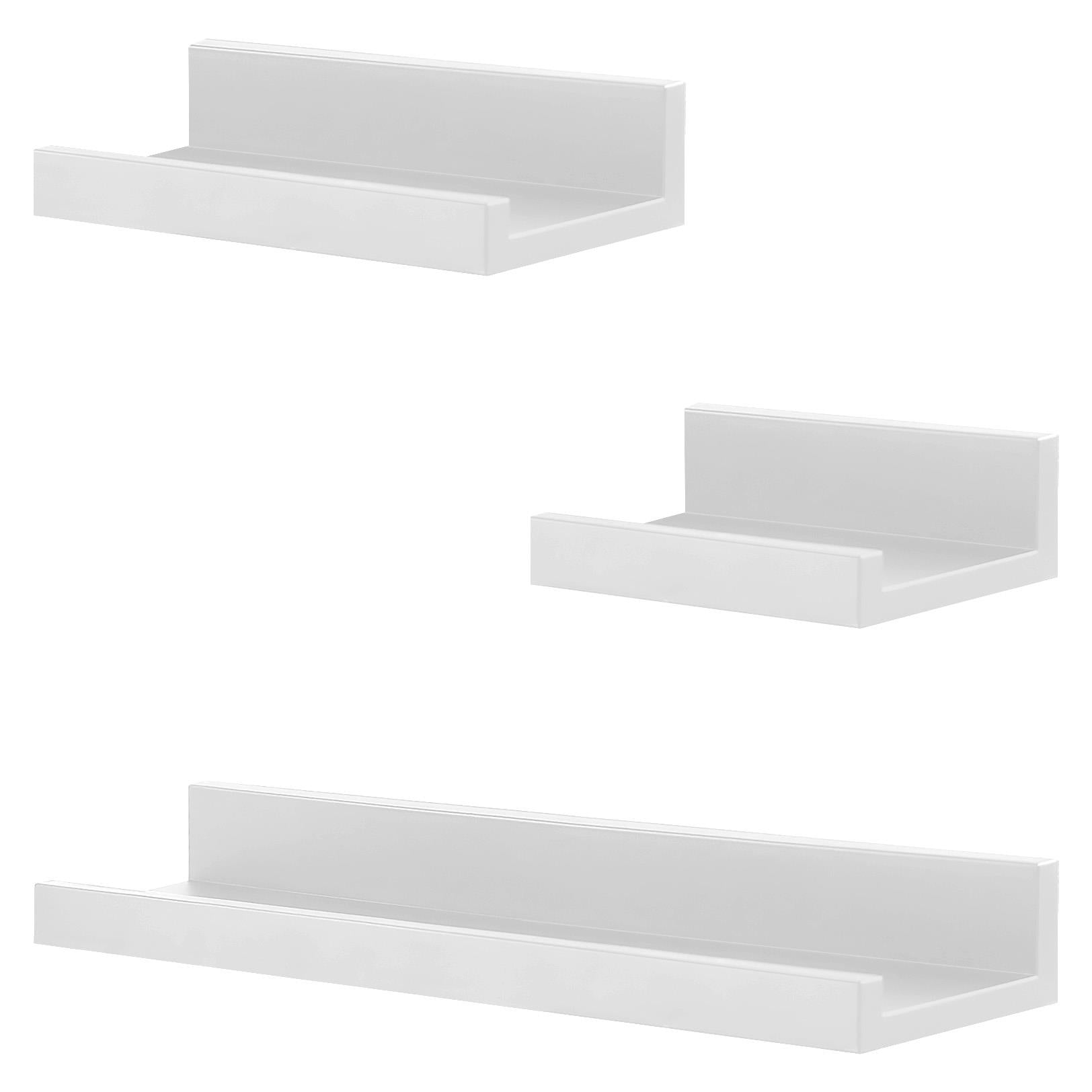 White Floating Wall Shelves Set of 3 by GEEZY - UKBuyZone