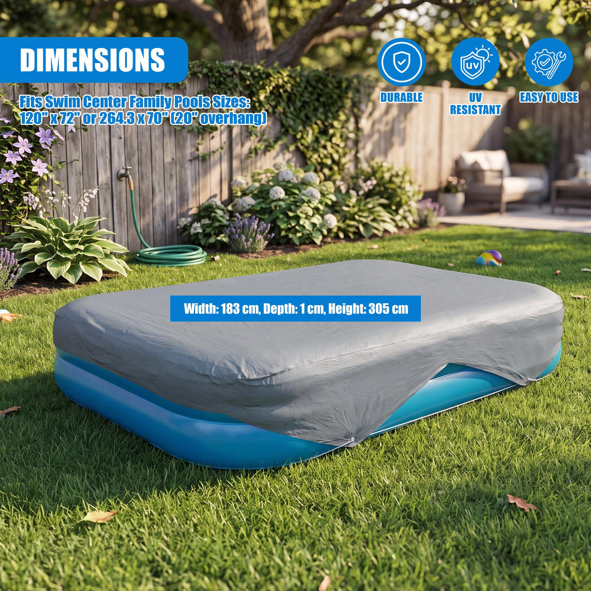 INTEX Rectangular Swimming Pool Cover 305x183cm