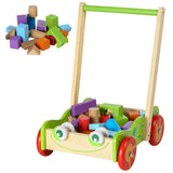 Baby Wooden Walker and Building Bricks Set by The Magic Toy Shop - UKBuyZone