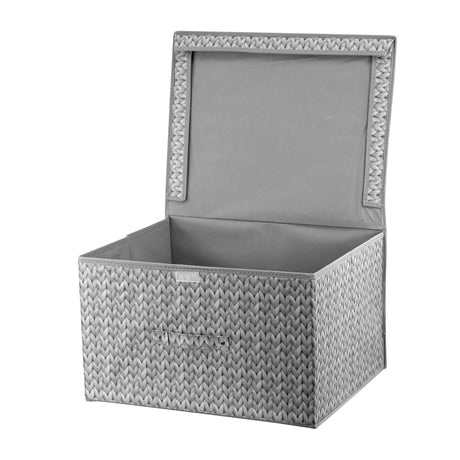 Knit Grey Large Storage Box by GEEZY - UKBuyZone