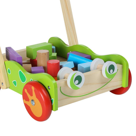 Baby Wooden Walker and Building Bricks Set by The Magic Toy Shop - UKBuyZone