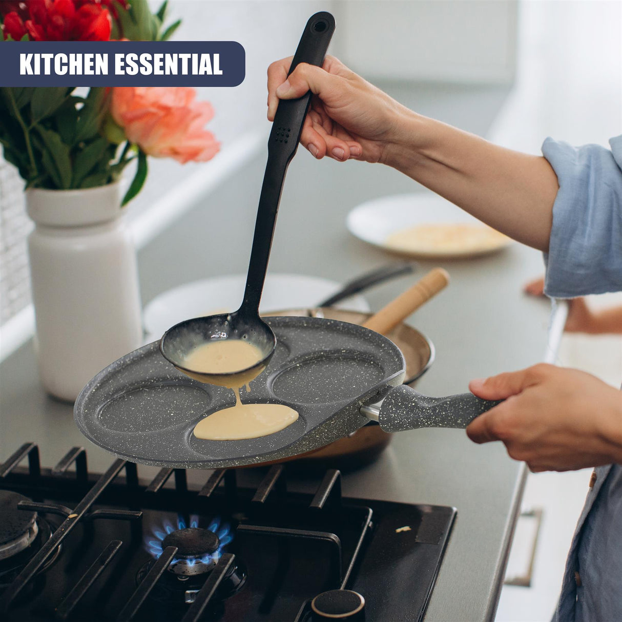 4 Mould Non-Stick Pancake Pan by GEEZY - UKBuyZone