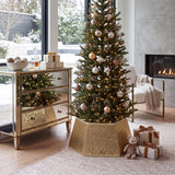Golden Hexagonal Christmas Tree Skirt 27"