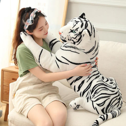 Large White Tiger Soft Plush Toy by The Magic Toy Shop - UKBuyZone