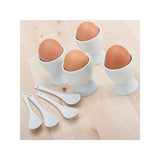 Set of 4 Ceramic Egg Cups with Spoons
