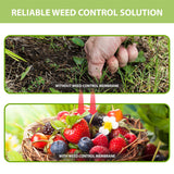 "Non-woven weed control fabric measuring 1.5 meters by 7 meters."