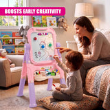 Pink Folding Double-Sided Magnetic Drawing Board