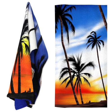 Beach Bath Towel Sunrise Design Microfibre Towel by GEEZY - UKBuyZone