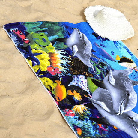 Dolphins Design Large Towel by GEEZY - UKBuyZone