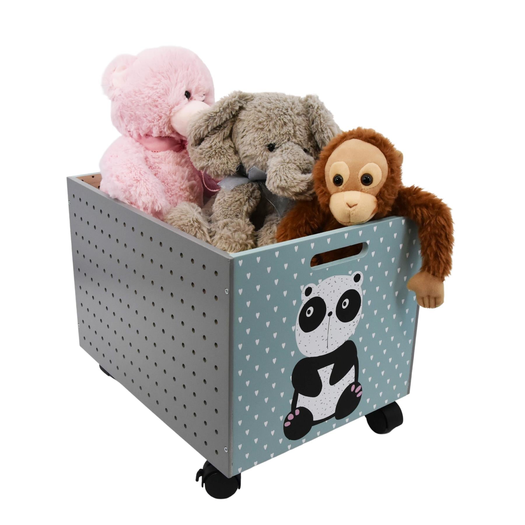 Panda Design Kids Wooden Storage Chest On Wheels by The Magic Toy Shop - UKBuyZone