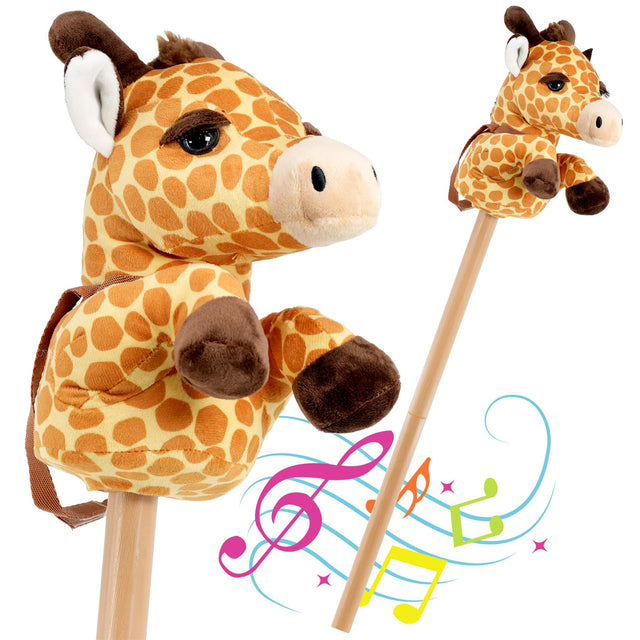 The Magic Toy Shop Kids Hobby Horse Giraffe with Sounds