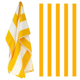 Beach Bath Towel Large Microfibre Orange Striped