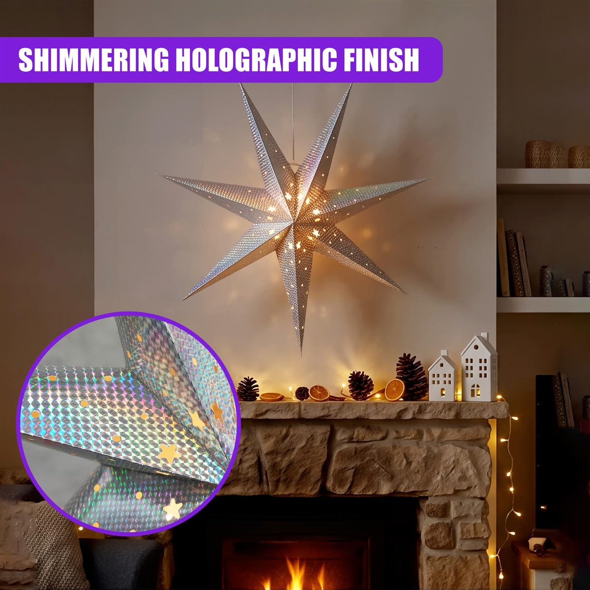 LED Hanging Paper Star 60 cm