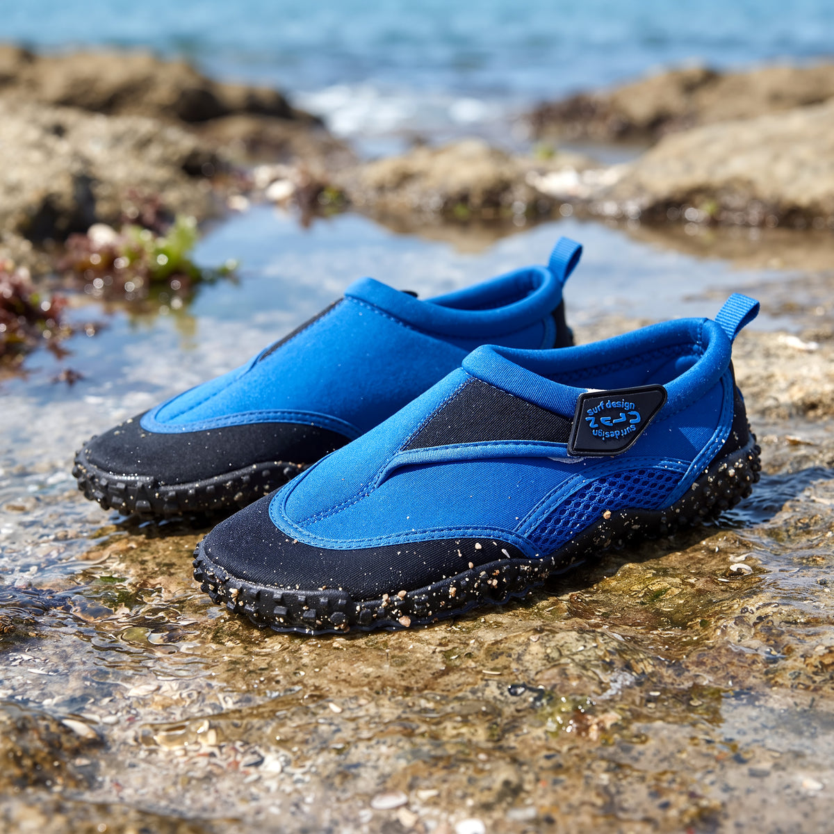 Blue & Black Neoprene Aqua Shoes