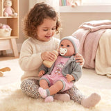 Baby Girl Doll With Dummy & Sounds Grey