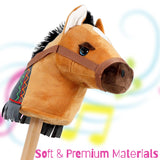 The Magic Toy Shop Kids Brown Hobby Horse with Sounds