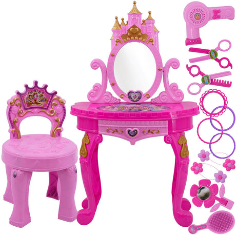 Princess Vanity Dressing Table & Stool Toy by The Magic Toy Shop - UKBuyZone