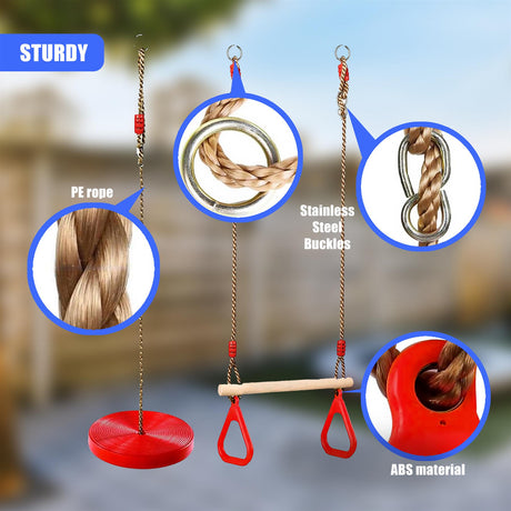 Trapeze Swing & Plate Seat by The Magic Toy Shop - UKBuyZone