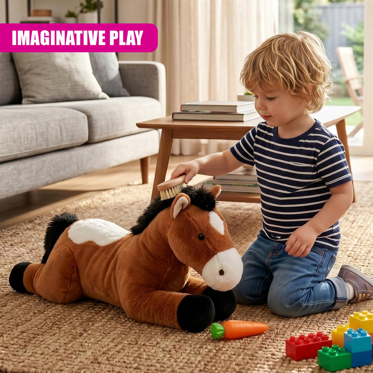 25" Brown Horse Soft Toy