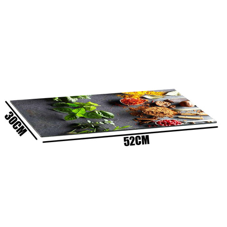 Glass Cutting Boards with Spoon & Herbs Design by Geezy - UKBuyZone