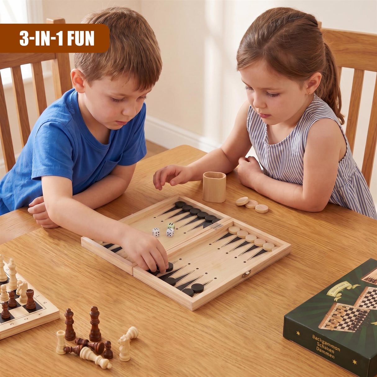 3 in 1 Compendium Board Game Set