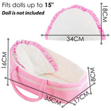Pink Baby Doll Carry Cot (38 cm / 15")