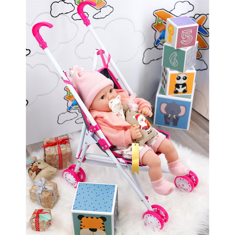 Pink Baby Doll Foldable Stroller by BiBi Doll - UKBuyZone