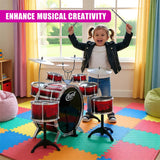 Kids 10 Piece Drum Kit With Stool