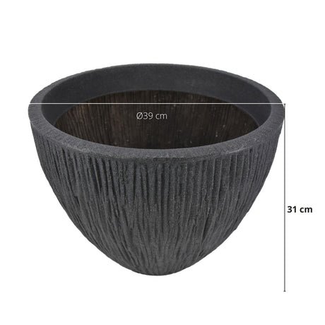 Large Anthracite Round Indoor Outdoor Flower Pot by GEEZY - UKBuyZone