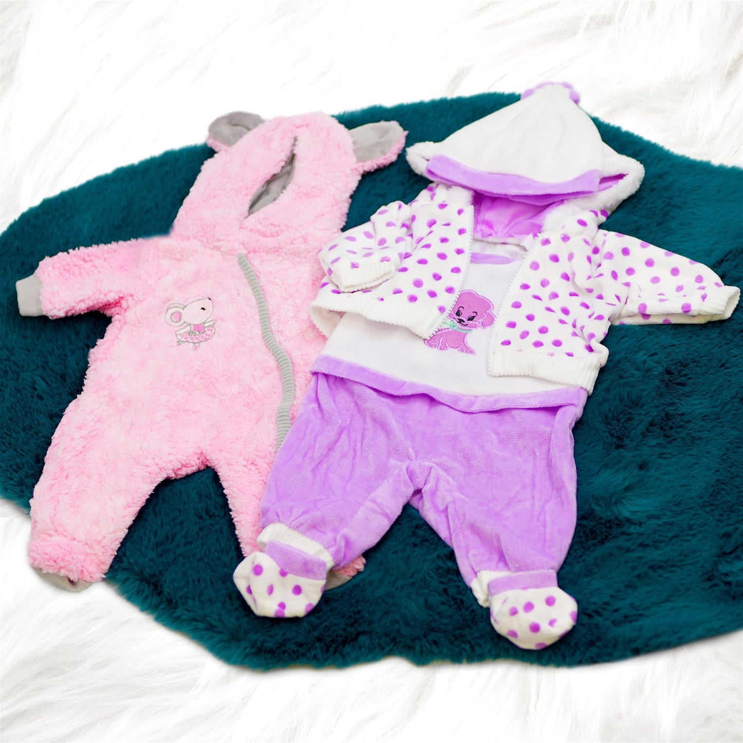 18" Baby Doll Pink and Purple Clothes Set by BiBi Doll - UKBuyZone