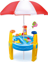 Sand and Water Table with Parasol by The Magic Toy Shop - UKBuyZone