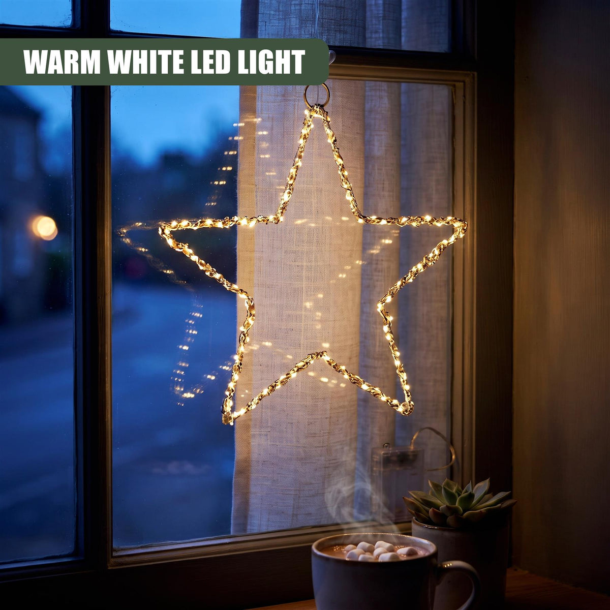 Star LED Fairy Light Gold Wire 30cm