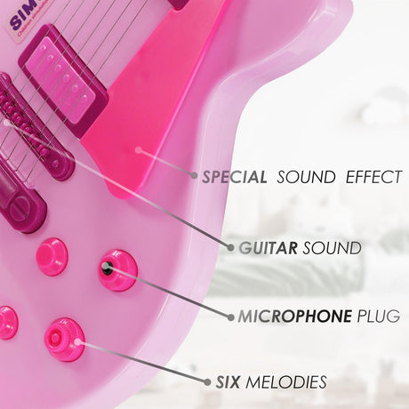 The Magic Toy Shop Pink Guitar Playset with Microphone & Stand