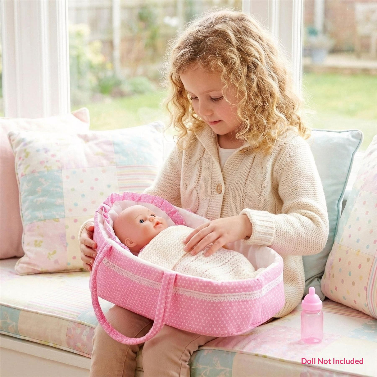 Pink Baby Doll Carry Cot (38 cm / 15")