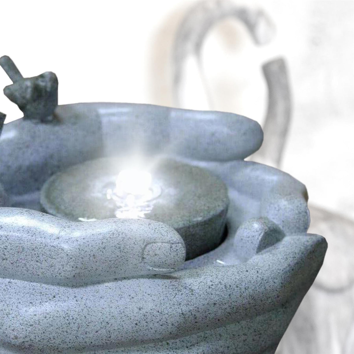 Cupped Hands Water Feature Outdoor With LED by GEEZY - UKBuyZone
