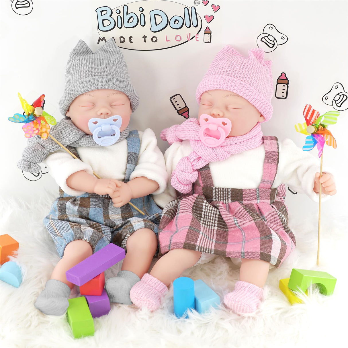 BiBi Baby Doll - Blue Tartan (45 cm / 18")